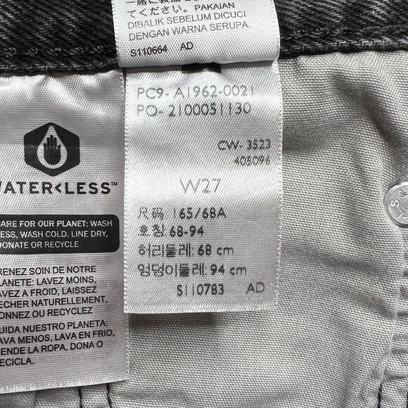 Levis Premium Womens 501 90s Denim Jean Shorts Mid Thigh Rise Long Black Gray - Picture 16 of 16